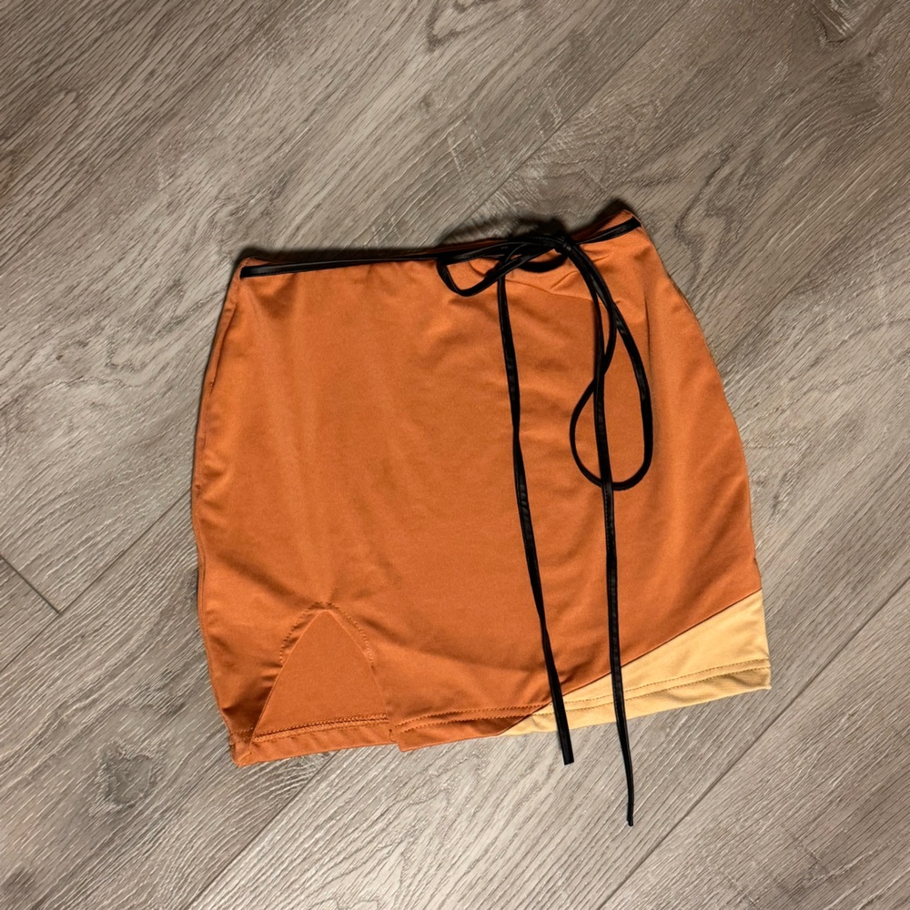 Orange and Tan Wrap Skirt